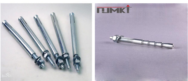 膨脹螺絲（左）和曼卡特定性化學(xué)錨栓對比圖