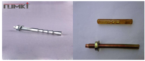 左圖（曼卡特定型化學(xué)錨栓）右圖（普通化學(xué)錨栓）