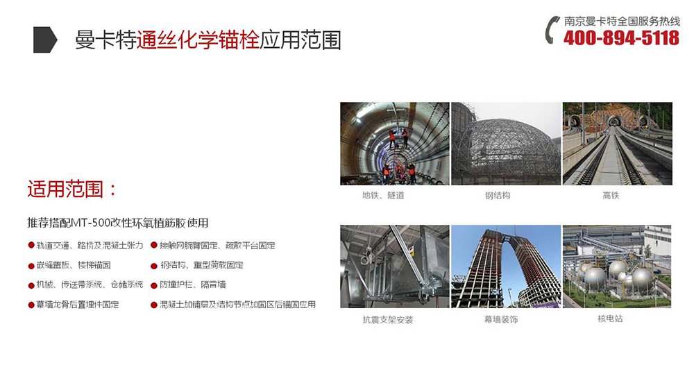 通絲化學(xué)錨栓_23_曼卡特通絲化學(xué)錨栓應(yīng)用范圍
